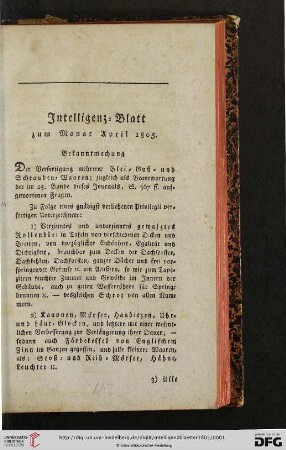Intelligenzblätter