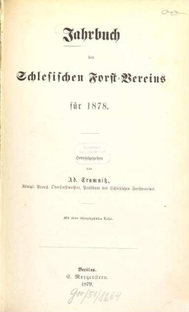 Jahrbuch des Schlesischen Forstvereins. 1878, 1878 (1879)