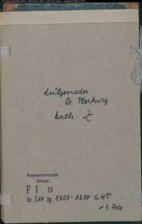Zivilstandsregister der katholischen Gemeinde Lütgeneder, Kreis Warburg (GHT 1808-1810) (Gemeinde: Katholische Gemeinde Lütgeneder)