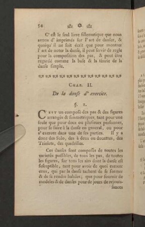 Chap. II. De la danse d' exercice