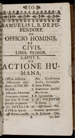 Caput I. De Actione Humana.