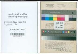 Entnazifizierung Karl Baumann , geb. 30.04.1892 (Polizeibeamter)