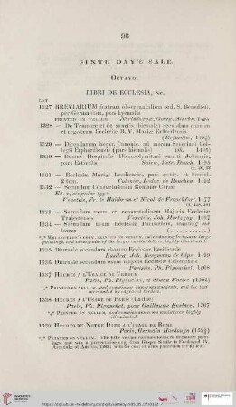 Sixth day´s sale (Nr. 1327 - 1577)