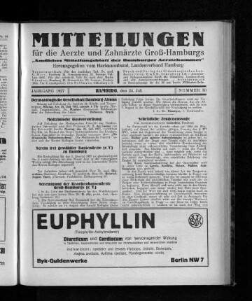 Jahrgang 1927, Hamburg, den 24. Juli, Nummer 30