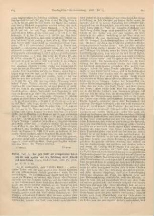 613-617 [Rezension] Müller, A., Das gute Recht der evangelischen Lehre von der Unio mystica und ihre Befehdung durch Ritschl und seine Schule