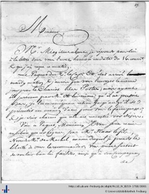 Nachlass F. D. Ring (NL 10/IV B 359-1788) : Briefwechsel Mechel - Ring