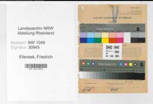 Entnazifizierung Friedrich Ellersiek , geb. 27.10.1913 (Maurer)