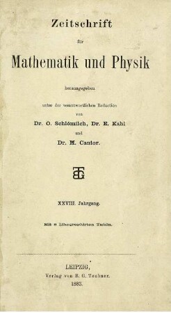 28: Zeitschrift für Mathematik und Physik