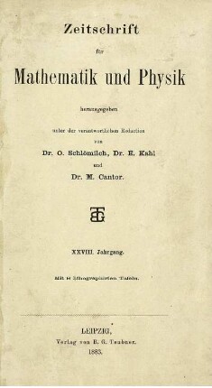 28: Zeitschrift für Mathematik und Physik