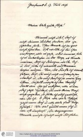 Brief vom 17.07.1898