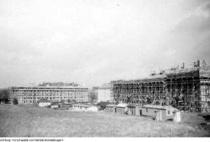 Dresden, Südvorstadt. Regensburger Straße, Münchner Straße, Wohnungsbau, Januar 1954