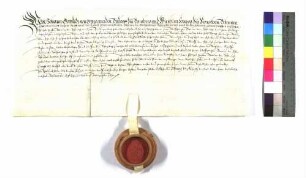 Bischof Johann Gottfried von Würzburg verleiht an Georg Friedrich, Graf von Hohenlohe Kälberbach; Siegel des Bischofs; Pergament.