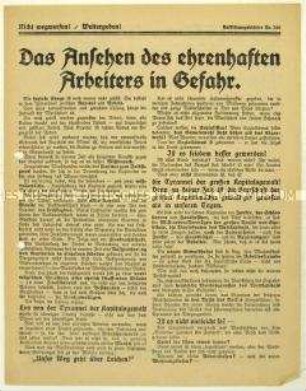 Flugblatt der Deutschen Erneuerungs-Gemeinde gegen die Politik der SPD und KPD