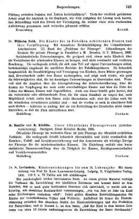 749-750, S. Levinstein, Kinderzeichnungen bis zum 14. Lebensjahr, 1905