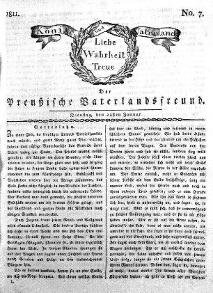 No. 7., vom 22sten Januar