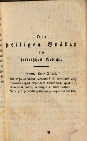 Johann Daniel Falks Satiren, 1. Die Gräber zu Rom