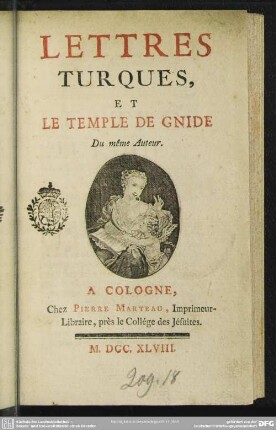 Lettres Turques, Et Le Temple De Gnide