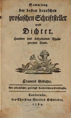 Johann Andreas Cramers Prokanzlers der Universität Kiel Sämmtliche Gedichte, 3