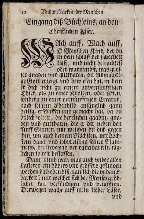 Eingang diß Büchleins, an den Christlichen Läser.
