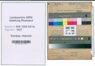 Entnazifizierung Heinrich Kemkes , geb. 19.05.1913 (Bahnsekretaer)