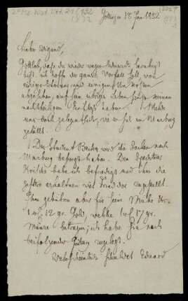 Brief von Jacob Grimm an Paul Wigand