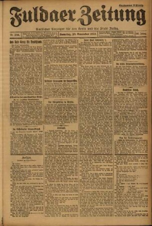 Ausgabe vom Samstag, den 29. Dezember 1923.