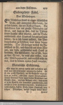 Siebenzehnte Fabel. Der Wahrsager