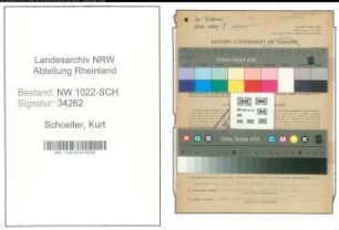 Entnazifizierung Kurt Schoeller , geb. 20.09.1920 (Kaufmaennischer Angestellter)
