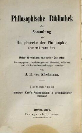 Anthropologie in pragmatischer Hinsicht