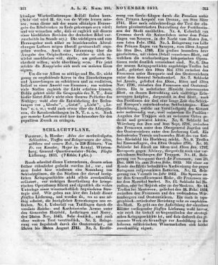 Kausler, F. G. F. v.: Atlas der merkwürdigsten Schlachten, Treffen und Belagerungen der alten, mittleren und neuern Zeit. Lfg. 5. Freiburg: Herder 1833