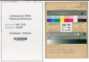 Entnazifizierung Wilhelm Doebbeler , geb. 10.07.1910 (Holzkontrolleur)