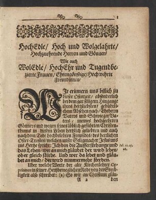 Hoch Edle/ Hoch und Wolgelahrte/ [...]