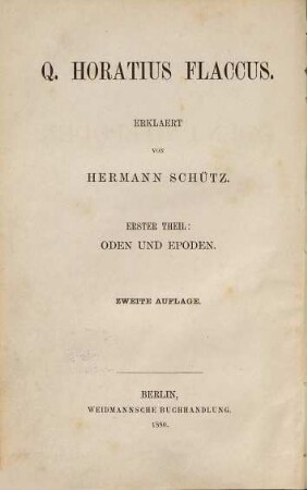 Q. Horatius Flaccus, 1. Oden und Epoden