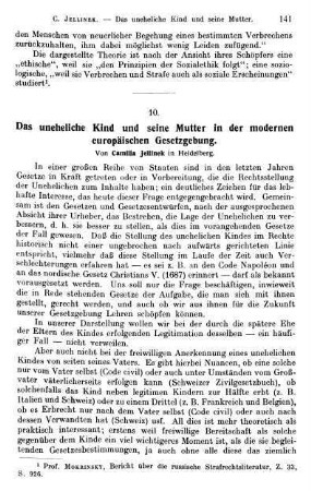 141-153, Das uneheliche Kind und seine Mutter in der modernen europäischen Gesetzgebung