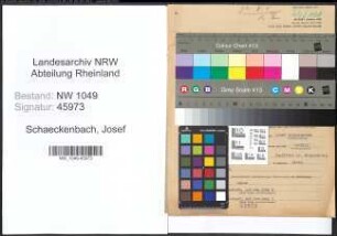 Entnazifizierung Josef Schaeckenbach , geb. 09.02.1899 (Technischer Angestellter)