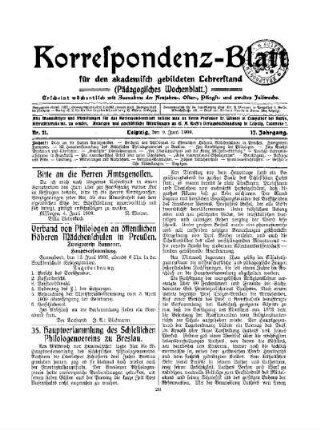 35. Hauptversammlung des Schlesischen Philologenvereins zu Breslau