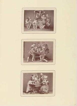 3 Aufnahmen von Gruppen in Charakterkostümen