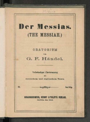 Der Messias : Oratorium