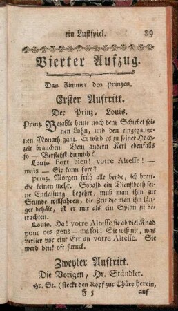 Vierter Aufzug. Das Zimmer des Prinzen.