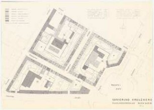 Sanierung Kreuzberg, Berlin Untersuchungen und Planungen von Werner March: Planungsvorschlag Block 64.65.69, 1:1000, (von Inv.nr. 39657)