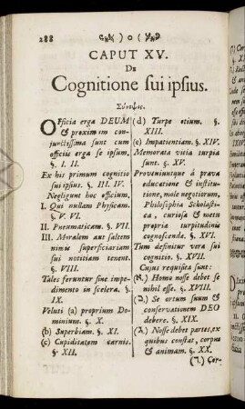 Caput XV. De Cognitione sui ipsius