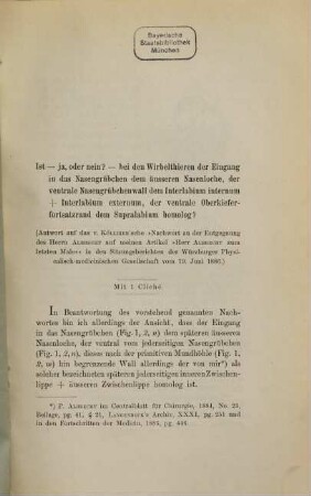 Vergleichend anatomische Untersuchungen, 1. Band 3. Heft