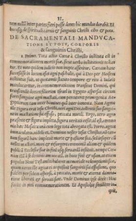 De Sacramentali Manducatione Et Potu, Corporis & sanguinis Christi.