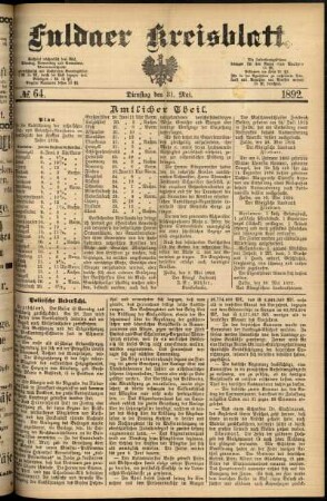 Ausgabe vom Dienstag, den 31. Mai 1892.