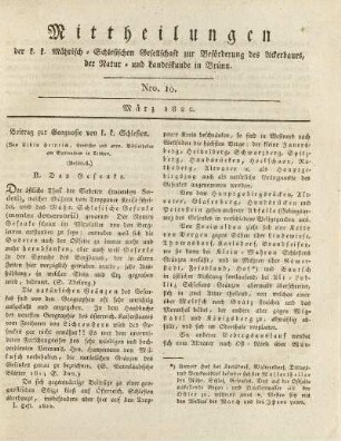 10.1822: Mittheilungen. Nro. 10. März 1822.