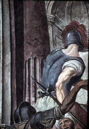 König Josia mit dem Hohepriester Hilkia und dem Staatsschreiber Schaphan vor dem gefundenen Gesetzbuch aus dem Tempel des Herrn