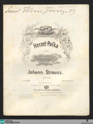 Herzel-Polka : für das Pianoforte; 188tes Werk