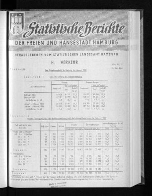 Der Fremdenverkehr in Hamburg im Februar 1960 : Lfd. Nr. 33