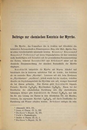 Beiträge zur chemischen Kenntnis der Myrrhe