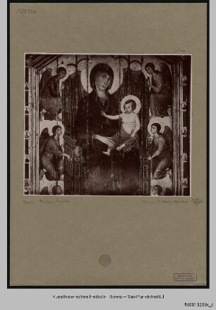 Thronende Madonna mit Kind und sechs Engeln
